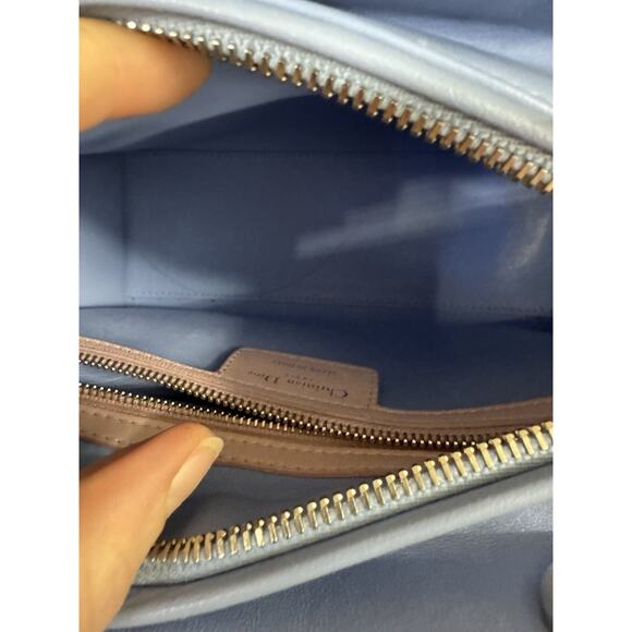 Authentic Dior Mini Lady Dior Tricolour Red / Pink / Blue Lambskin Cannage Bag - Picture 12 of 12